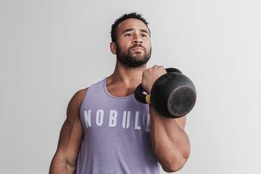 Nobull Men's Tank Tops Lavender | Australia (ZR2453)